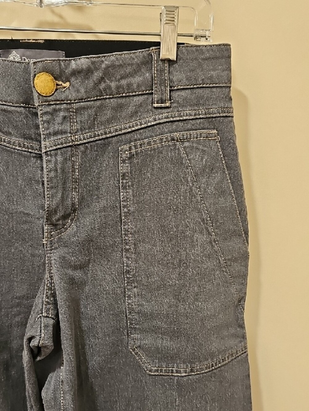 Democracy High Waist Wide Leg Carpenter Jeans; EUC; Size 8; Grey - Picture 7 of 12